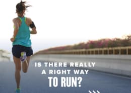 Female runner on road with text overlay