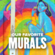 Image of a vibrantly colored Austin mural of a blue female genie drinking a martini. This blog showcases some of the Austin Marathon's favorite on-course murals.