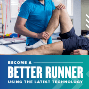 810809_Austin Marathon 2020 Become a Better Runner using the latest Technology_495x400_082420 Runner laying down on a doctor's table in a clinic. The doctor is flexing his right knee during an exam. This image is associated with a blog entitled How These Experts Can Help You Get Better. Read more at https://youraustinmarathon.com/help-you-get-better/