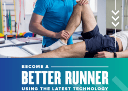 Runner laying down on a doctor's table in a clinic. The doctor is flexing his right knee during an exam. This image is associated with a blog entitled How These Experts Can Help You Get Better. Read more at https://youraustinmarathon.com/help-you-get-better/