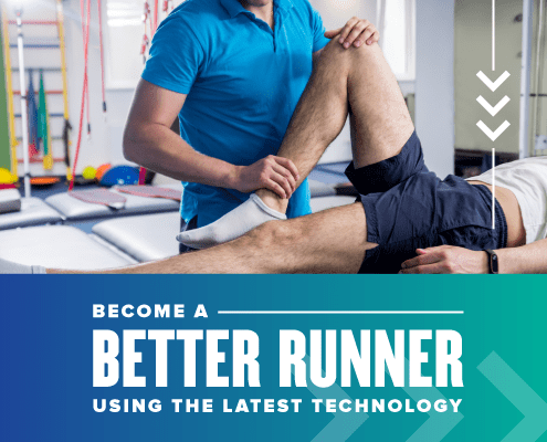 Runner laying down on a doctor's table in a clinic. The doctor is flexing his right knee during an exam. This image is associated with a blog entitled How These Experts Can Help You Get Better. Read more at https://youraustinmarathon.com/help-you-get-better/