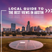931904_AustinMarathon2021LocalGuideBestViewsinAustinFeature_123020 View of the Austin skyline as the sun rises. Text on design reads Local Guide to the Best Views in Austin. Rear more at http://48d.435.myftpupload.com/best-views-of-austin/