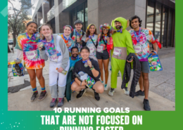 Colorful group of runners in tie-dye shirts