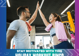 Man and woman high-fiving at gym