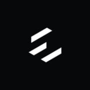 A minimalist black background features three parallel white bars with angled ends, arranged diagonally to create an abstract geometric design in the center—perfect inspiration for Austin running groups or free group runs. Austin Marathon Half Marathon & 5K