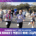 Two smiling runners, one giving a thumbs up, participate in a road race with others on a sunny day. The text reads, “Summer Day Trip Austin: A Runner Mini Escape—your perfect break in the heart of the city.”. Austin Marathon Half Marathon & 5K