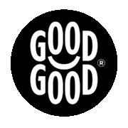 White text on a black background reads “GOOD GOOD” with a curved line forming a smiley face between the two words. The registered trademark symbol appears next to the second “GOOD,” highlighting the sponsors’ branding. Austin Marathon Half Marathon & 5K