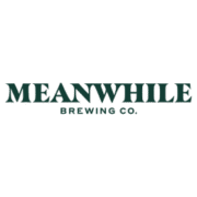 Logo for Meanwhile Brewing Co. featuring the company name in bold, dark green uppercase letters on a light background—perfect for those gearing up for a marathon or run Austin event. "MEANWHILE" is displayed above "BREWING CO." in a smaller font. Austin Marathon Half Marathon & 5K