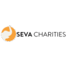 Logo for SEVA Charities featuring an orange circle with a white, abstract elephant head design on the left, and the words "SEVA CHARITIES" in bold black letters to the right—perfect for marathon fundraising or any charity running program. Austin Marathon Half Marathon & 5K