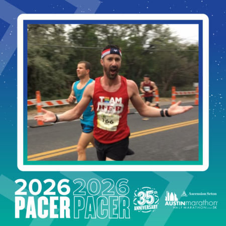 A male runner in a red