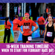 Smiling runners at marathon event wearing bibs