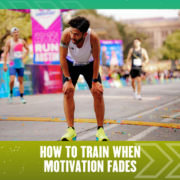 Tired runner bent over at race finish