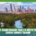 A city skyline with modern buildings stands behind a lush, tree-filled park with a waterway. Text at the bottom reads: “5 Shaded Running Trails in Austin to Survive Summer Training.” Enjoy summer training on these scenic, shaded running trails that wind through the heart of Austin’s green spaces. Austin Marathon Half Marathon & 5K